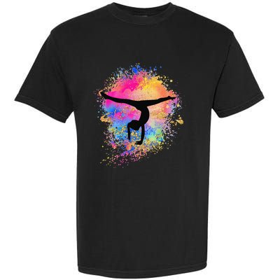 Rainbow Gymnastics Female Gymnast Silhouette HandStand Garment-Dyed Heavyweight T-Shirt