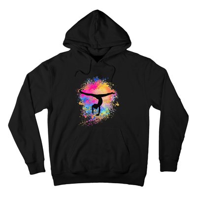 Rainbow Gymnastics Female Gymnast Silhouette HandStand Hoodie