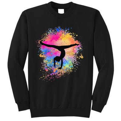 Rainbow Gymnastics Female Gymnast Silhouette HandStand Sweatshirt