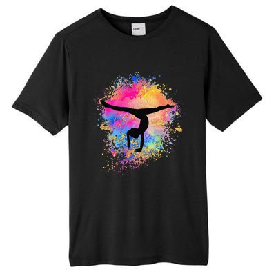 Rainbow Gymnastics Female Gymnast Silhouette HandStand Tall Fusion ChromaSoft Performance T-Shirt