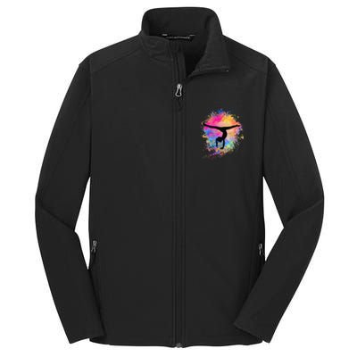 Rainbow Gymnastics Female Gymnast Silhouette HandStand Core Soft Shell Jacket