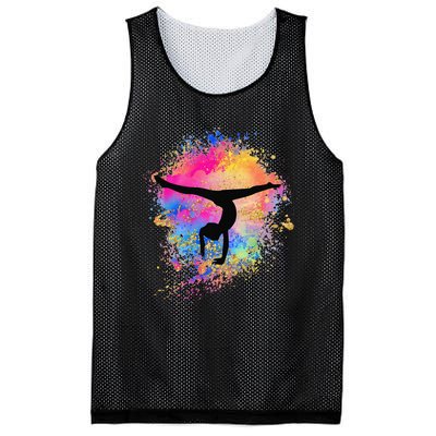 Rainbow Gymnastics Female Gymnast Silhouette HandStand Mesh Reversible Basketball Jersey Tank