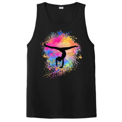 Rainbow Gymnastics Female Gymnast Silhouette HandStand PosiCharge Competitor Tank