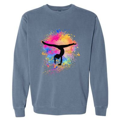 Rainbow Gymnastics Female Gymnast Silhouette HandStand Garment-Dyed Sweatshirt