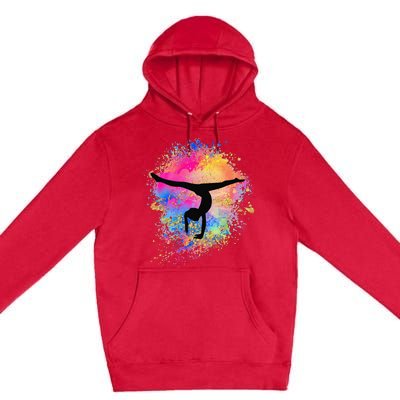 Rainbow Gymnastics Female Gymnast Silhouette HandStand Premium Pullover Hoodie