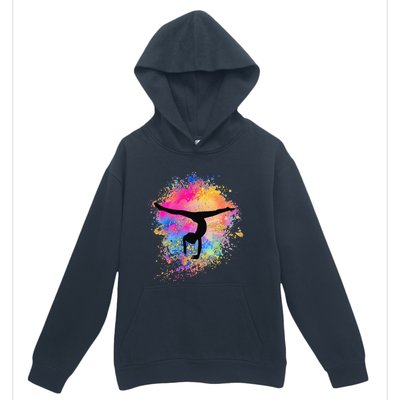 Rainbow Gymnastics Female Gymnast Silhouette HandStand Urban Pullover Hoodie