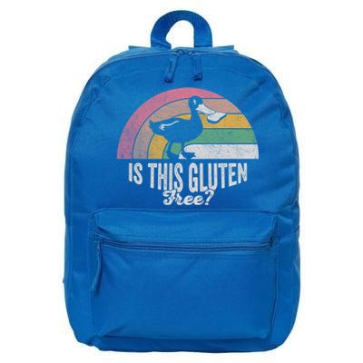 Retro Gluten Free Meaningful Gift Is This Gluten Free? Gluten Allergy Gift 16 in Basic Backpack