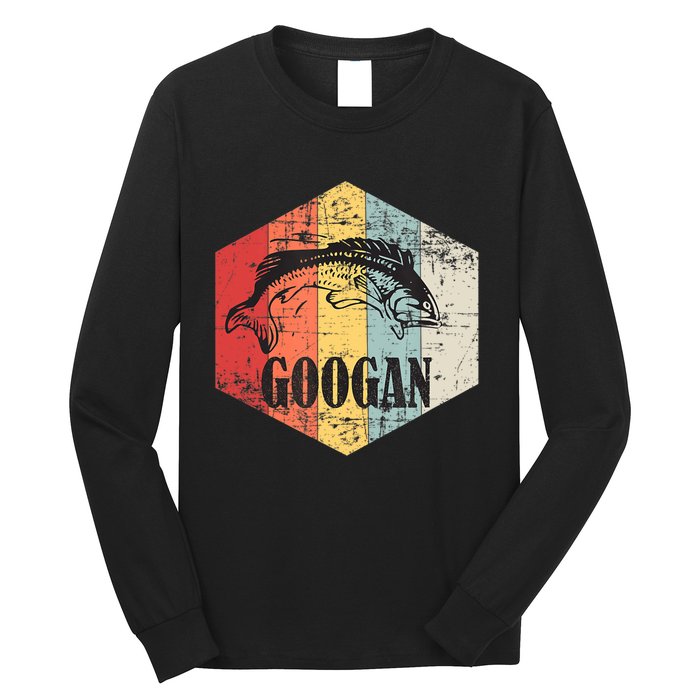 Retro Googan Fish Fishing Vintage Sunset Funny Fisherman Fan Long Sleeve Shirt