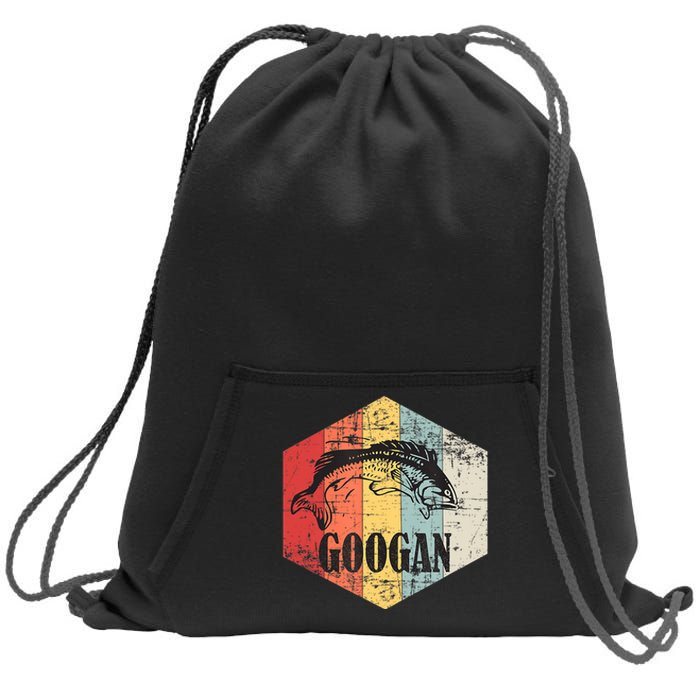 Retro Googan Fish Fishing Vintage Sunset Funny Fisherman Fan Sweatshirt Cinch Pack Bag