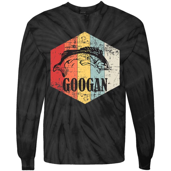 Retro Googan Fish Fishing Vintage Sunset Funny Fisherman Fan Tie-Dye Long Sleeve Shirt