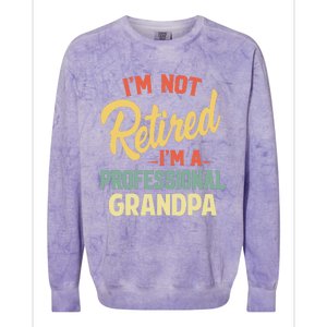 Retired Grandpa For Funny Fathers Day Grandpa Colorblast Crewneck Sweatshirt