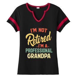 Retired Grandpa For Funny Fathers Day Grandpa Ladies Halftime Notch Neck Tee