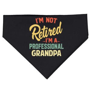 Retired Grandpa For Funny Fathers Day Grandpa USA-Made Doggie Bandana