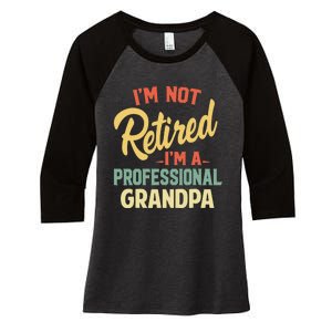 Retired Grandpa For Funny Fathers Day Grandpa Women's Tri-Blend 3/4-Sleeve Raglan Shirt