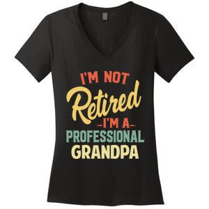 Retired Grandpa For Funny Fathers Day Grandpa Women's V-Neck T-Shirt