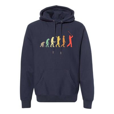 Retro Golf Funny Evolution Gift For Golfers & Golf Players Premium Hoodie