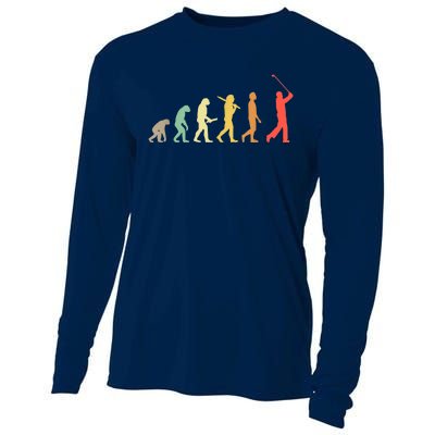 Retro Golf Funny Evolution Gift For Golfers & Golf Players Cooling Performance Long Sleeve Crew