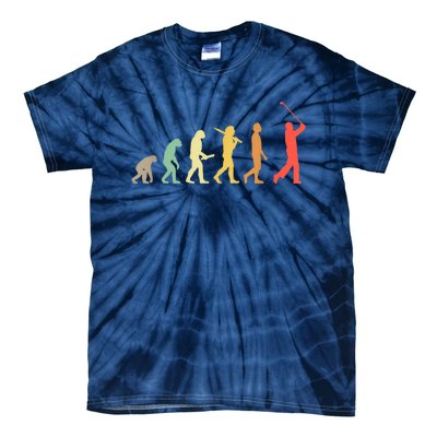 Retro Golf Funny Evolution Gift For Golfers & Golf Players Tie-Dye T-Shirt