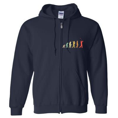 Retro Golf Funny Evolution Gift For Golfers & Golf Players Full Zip Hoodie