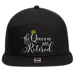 Retirement Gift For Women Queen Funny 7 Panel Mesh Trucker Snapback Hat