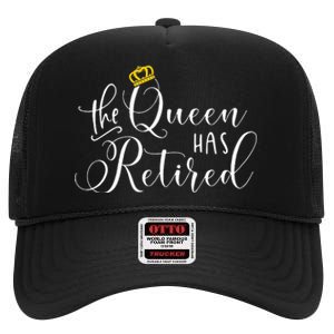 Retirement Gift For Women Queen Funny High Crown Mesh Back Trucker Hat