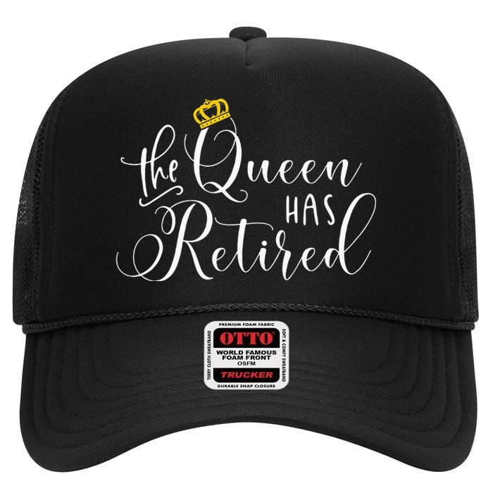 Retirement Gift For Women Queen Funny High Crown Mesh Back Trucker Hat