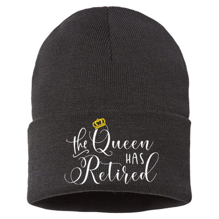 Retirement Gift For Women Queen Funny Sustainable Knit Beanie