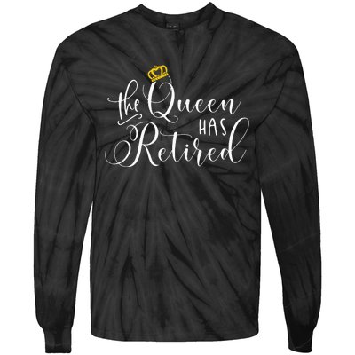 Retirement Gift For Women Queen Funny Tie-Dye Long Sleeve Shirt