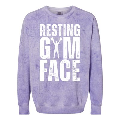 Resting Gym Face Funny Gym Quote Colorblast Crewneck Sweatshirt