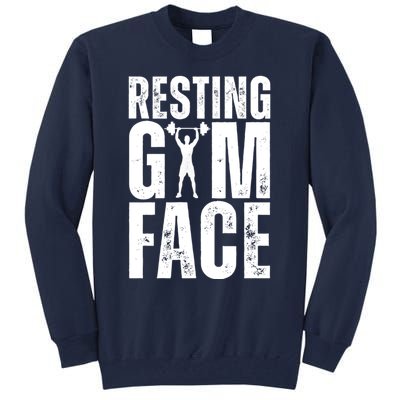 Resting Gym Face Funny Gym Quote Tall Sweatshirt