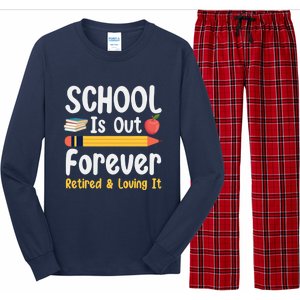 Retirement Gifts For Teacher, Schools Out Forever Retirement Long Sleeve Pajama Set