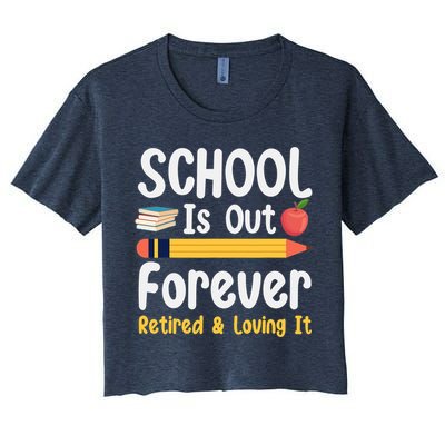 Retirement Gifts For Teacher, Schools Out Forever Retirement Crop Top