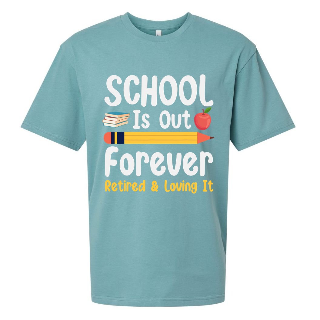 Retirement Gifts For Teacher, Schools Out Forever Retirement Sueded Cloud Jersey T-Shirt