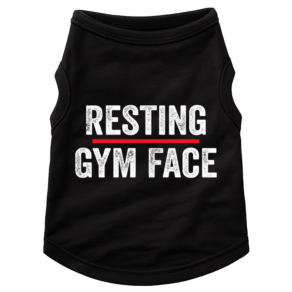 Resting Gym Face Funny Saying Workout Fitness Quotes Doggie Tank