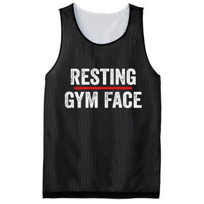 Resting Gym Face Funny Saying Workout Fitness Quotes Mesh Reversible Basketball Jersey Tank