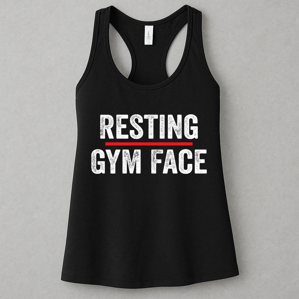 Resting Gym Face Funny Saying Workout Fitness Quotes Womens Tank Top