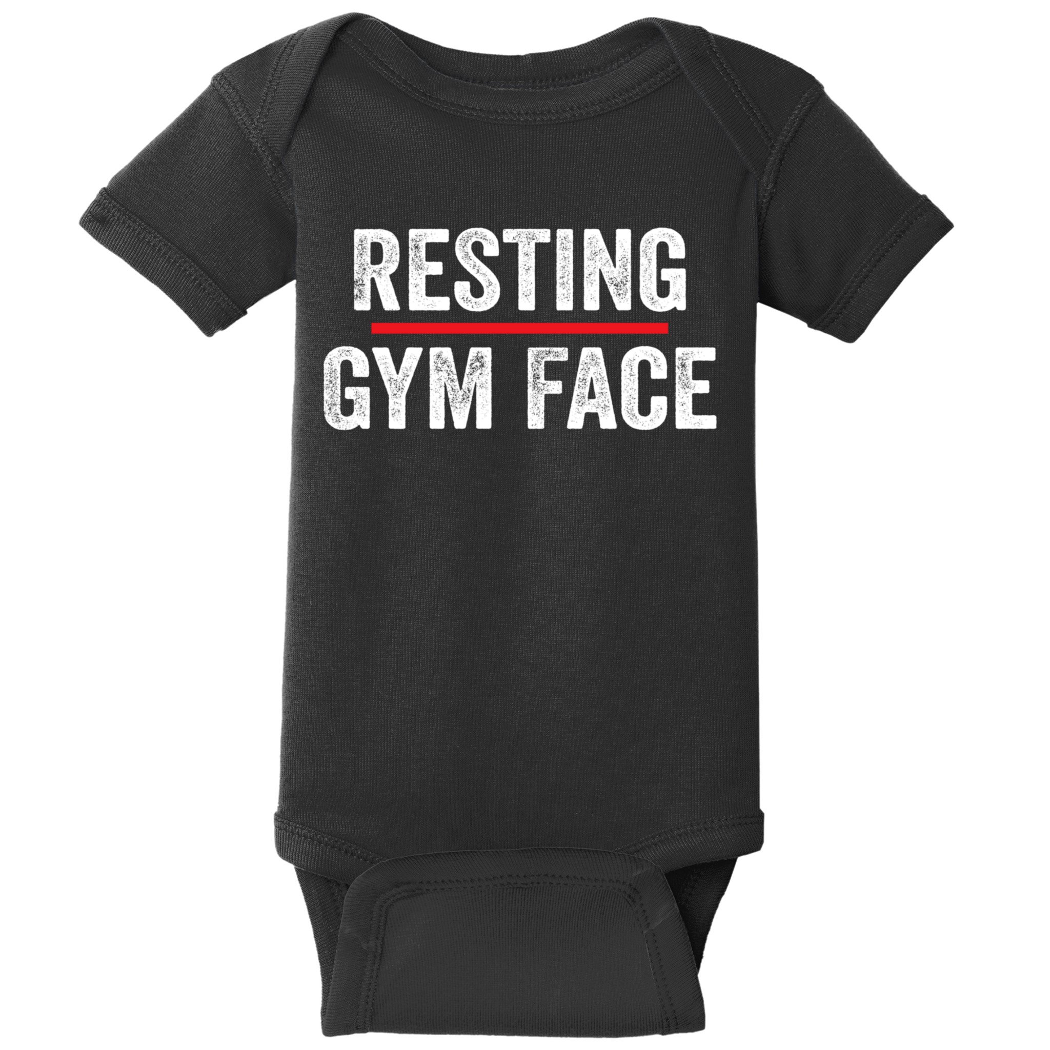 Resting Gym Face Funny Saying Workout Fitness Quotes Baby Bodysuit