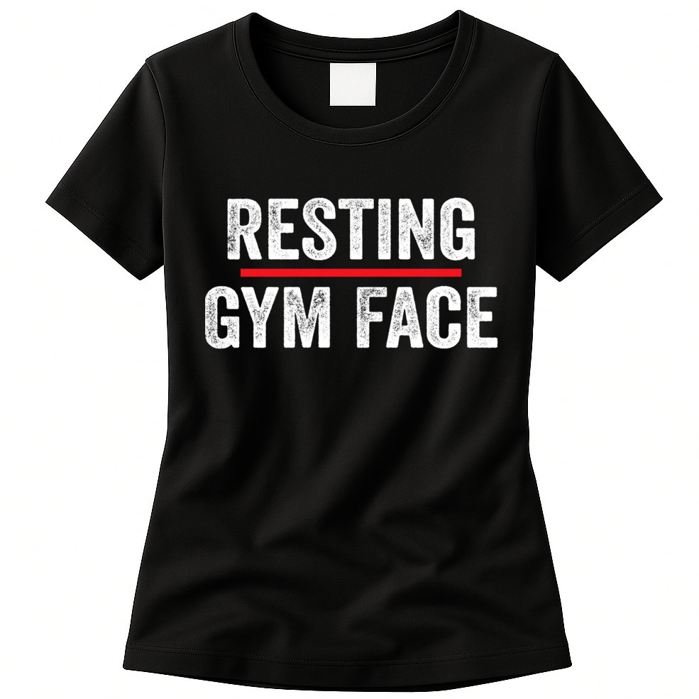 Resting Gym Face Funny Saying Workout Fitness Quotes Womens T-Shirt