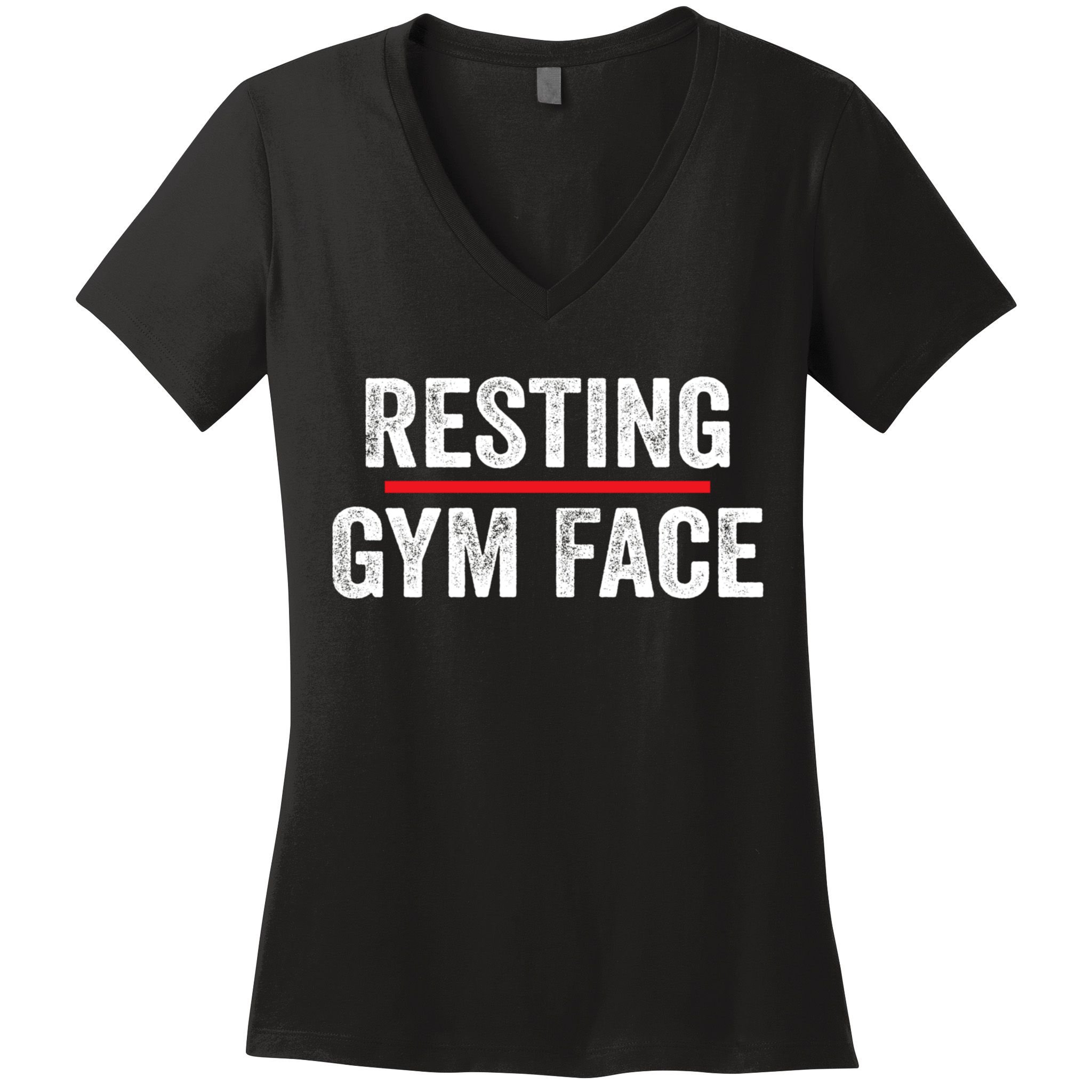 Resting Gym Face Funny Saying Workout Fitness Quotes Women's V-Neck T-Shirt