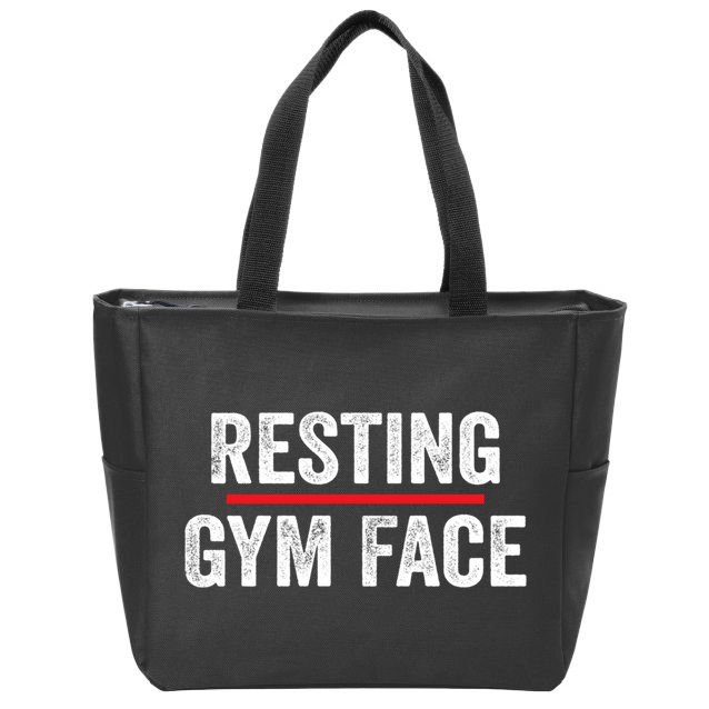 Resting Gym Face Funny Saying Workout Fitness Quotes Zip Tote Bag