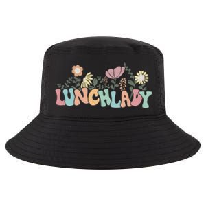 Retro Groovy Flower LUNCH LADY Women Cool Gifts Mom Teacher Cool Comfort Performance Bucket Hat