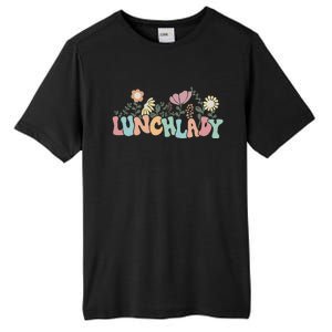 Retro Groovy Flower LUNCH LADY Women Cool Gifts Mom Teacher Tall Fusion ChromaSoft Performance T-Shirt