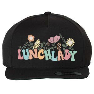 Retro Groovy Flower LUNCH LADY Women Cool Gifts Mom Teacher Wool Snapback Cap