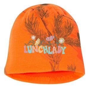 Retro Groovy Flower LUNCH LADY Women Cool Gifts Mom Teacher Kati - Camo Knit Beanie