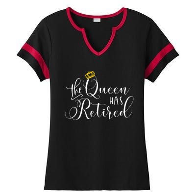 Retirement Gift For Women Queen Funny Ladies Halftime Notch Neck Tee