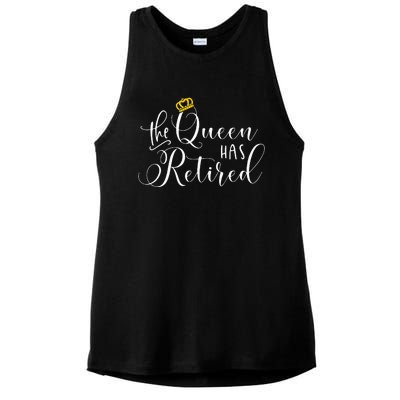 Retirement Gift For Women Queen Funny Ladies PosiCharge Tri-Blend Wicking Tank