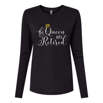 Retirement Gift For Women Queen Funny Womens Cotton Relaxed Long Sleeve T-Shirt