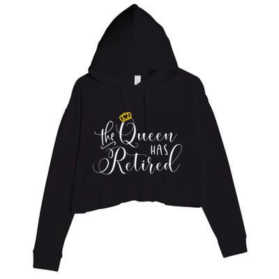 Retirement Gift For Women Queen Funny Crop Fleece Hoodie