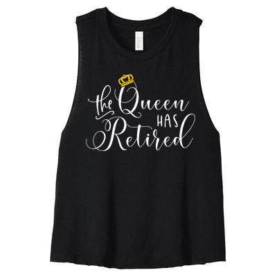 Retirement Gift For Women Queen Funny Women's Racerback Cropped Tank