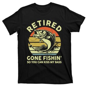 Retired Gone Fishing-Shirt Reel Cool Dad Funny Bass Grandpa T-Shirt